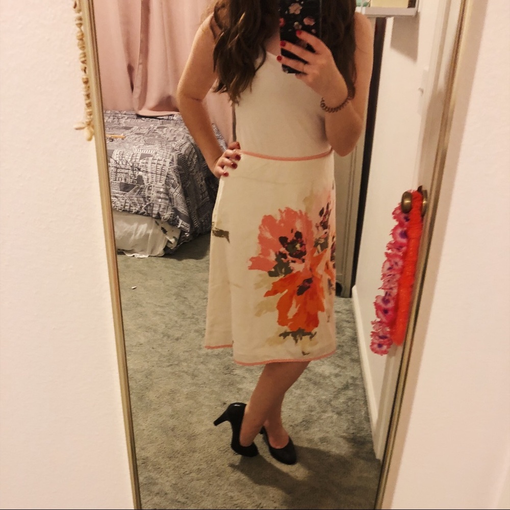 White Floral Skirt